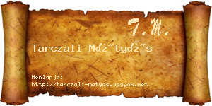 Tarczali Mátyás névjegykártya