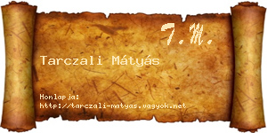 Tarczali Mátyás névjegykártya