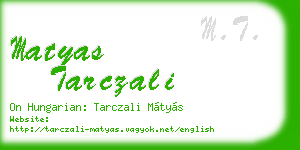 matyas tarczali business card