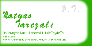 matyas tarczali business card